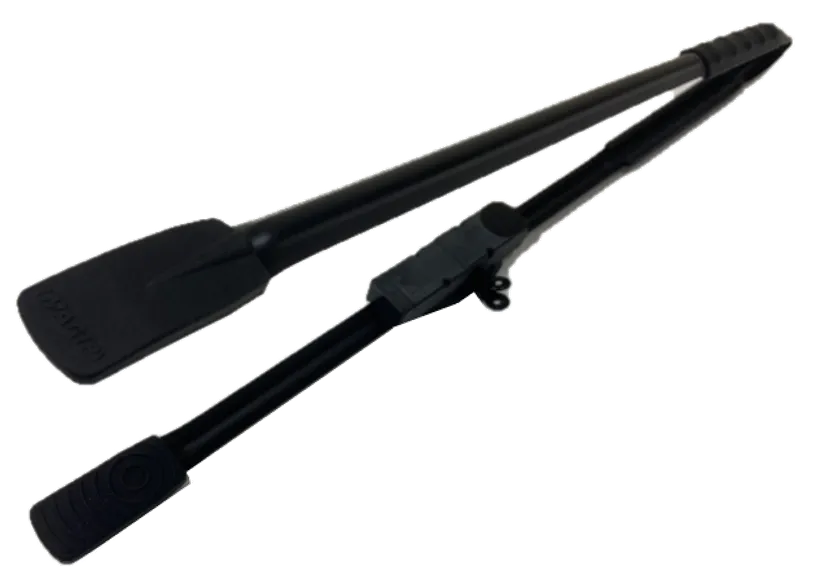 ゴミを拾うための黒いトングにカメラなどのモジュールが付いている、PoisTongsという製品。